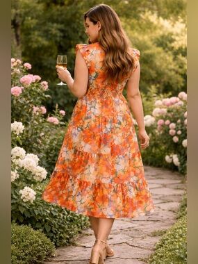 Vince Camuto Floral Tiered Dress – Size 18W